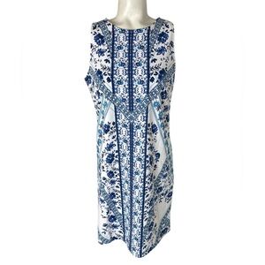 Banana Republic Blue and White Floral Sleeveless Shift Dress